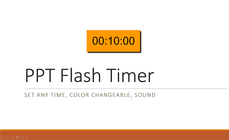 PPT Flash Timer set any time, color changeable, play sound